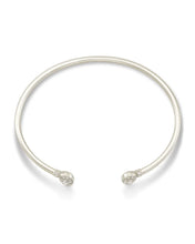 Load image into Gallery viewer, Grayson Silver Cuff Bracelet in White Crystal by Kendra Scott