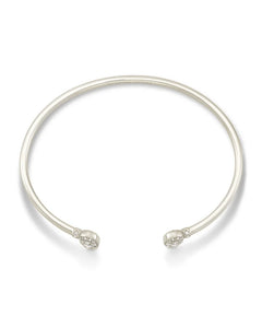 Grayson Silver Cuff Bracelet in White Crystal by Kendra Scott