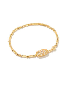 Kendra Scott Grayson Gold Crystal Stretch Bracelet in White Crystal