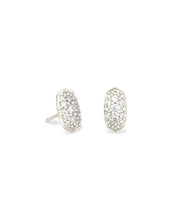 Load image into Gallery viewer, Grayson Silver Stud Earrings in White Crystal by Kendra Scott