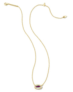 Kendra Scott Grayson Gold Short Pendant Necklace in Dichroic Glass