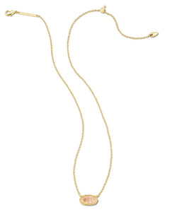Grayson Gold Pendant Necklace in Rose Quartz by Kendra Scott