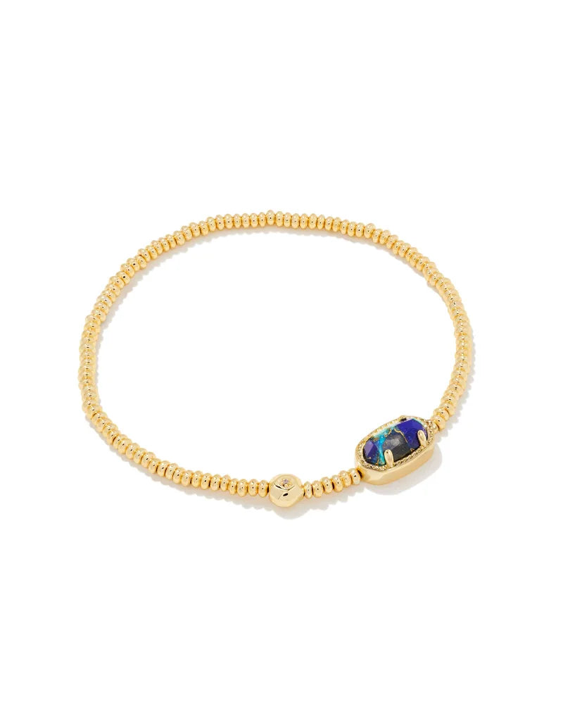 Grayson Gold Stretch Bracelet in Bronze Veined Lapis Turquoise Magnesite by Kendra Scott
