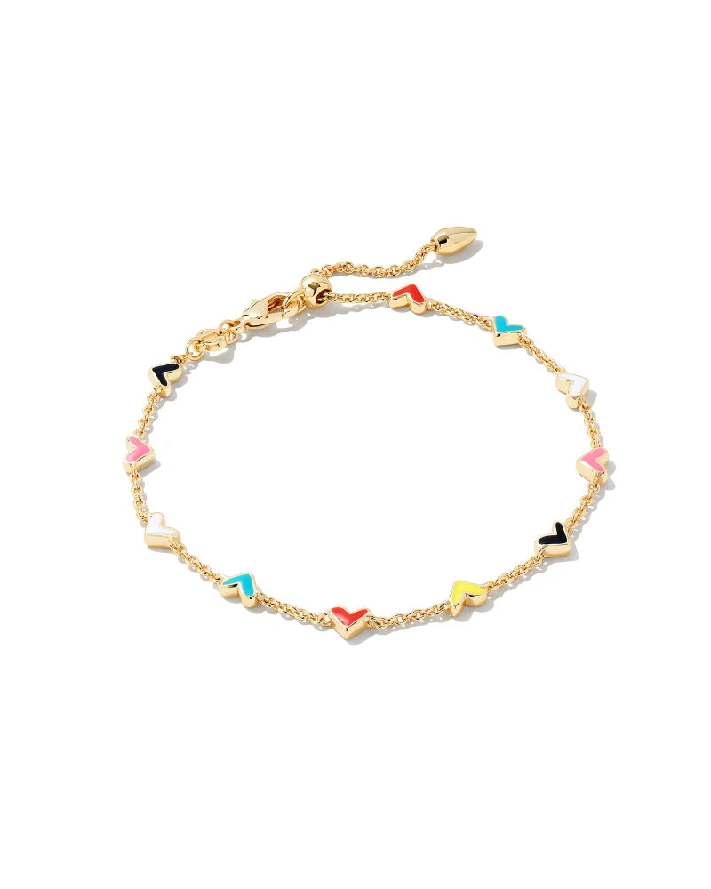 Haven Gold Heart Chain Bracelet in Multi Mix by Kendra Scott