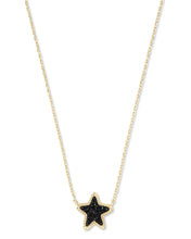 Load image into Gallery viewer, Jae Star Gold Pendant Necklace in Black Drusy by Kendra Scott