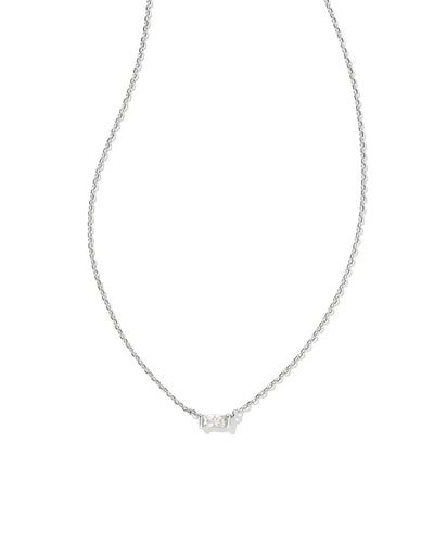 Juliette Silver Pendant Necklace in White Crystal by Kendra Scott
