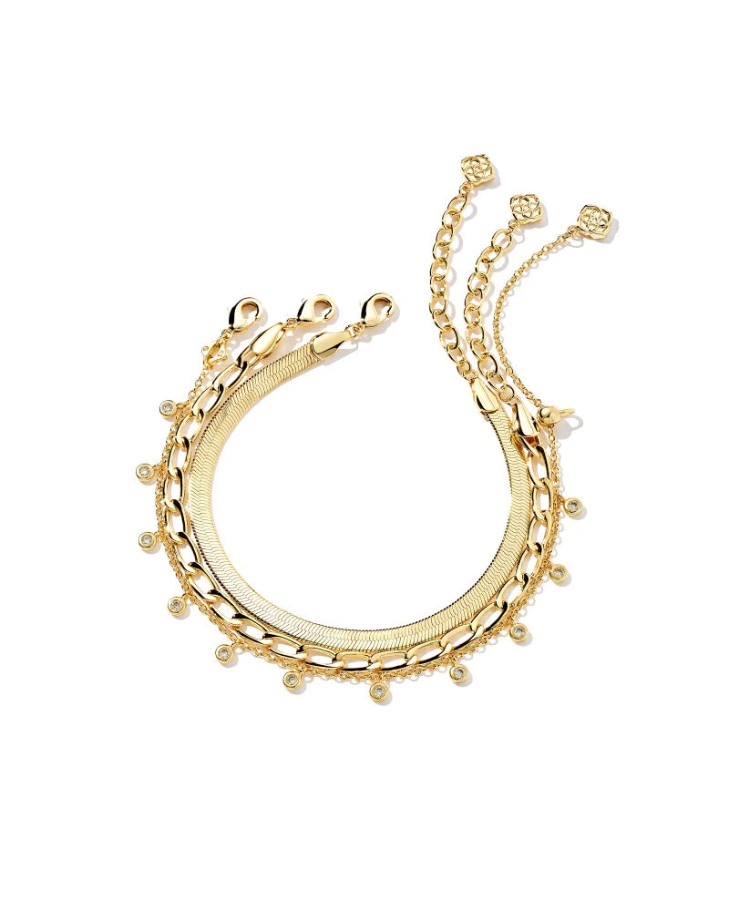 Kassie Set of 3 Chain Bracelet in Gold by Kendra Scott