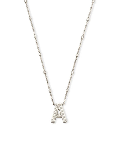 Letter A Pendant Necklace in Silver by Kendra Scott