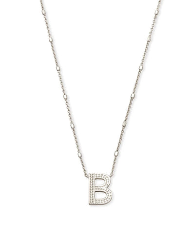 Letter B Pendant Necklace in Silver by Kendra Scott