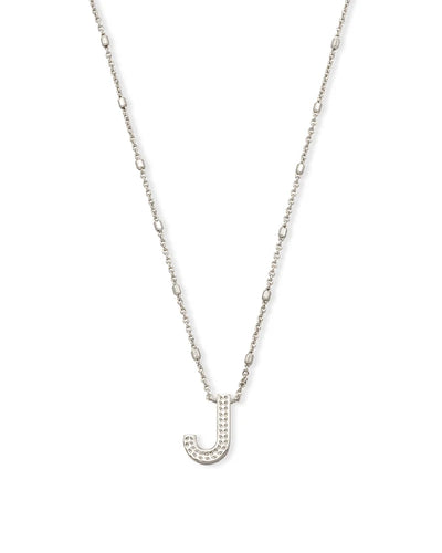 Letter J Pendant Necklace in Silver by Kendra Scott