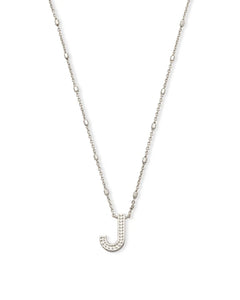 Letter J Pendant Necklace in Silver by Kendra Scott