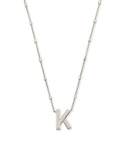 Load image into Gallery viewer, Letter K Pendant Necklace in Silver by Kendra Scott