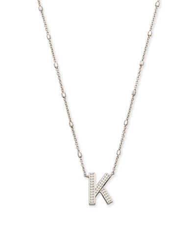 Letter K Pendant Necklace in Silver by Kendra Scott