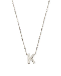 Letter K Pendant Necklace in Silver by Kendra Scott