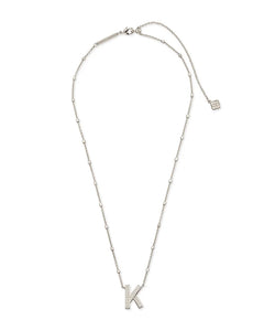 Letter K Pendant Necklace in Silver by Kendra Scott