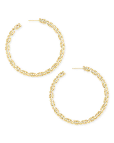 Maggie Hoop Earrings in Gold Filigree by Kendra Scott