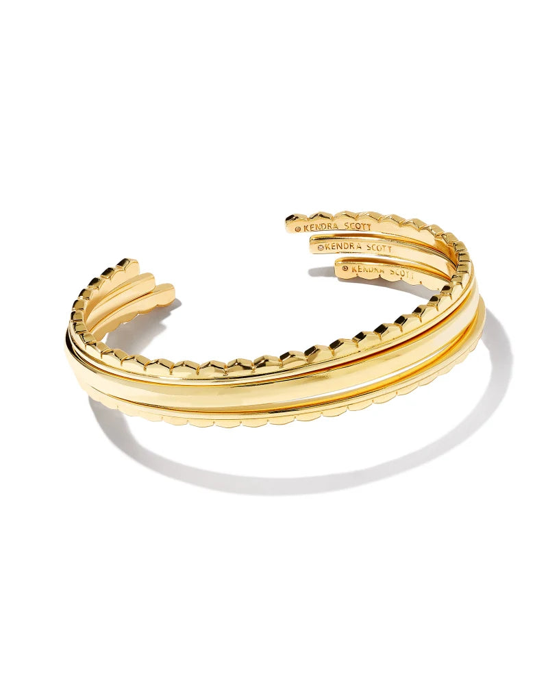 Quinn Cuff Bracelet Set of 3 in Gold by Kendra Scott