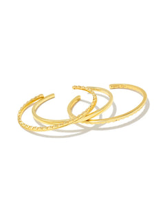 Quinn Cuff Bracelet Set of 3 in Gold by Kendra Scott