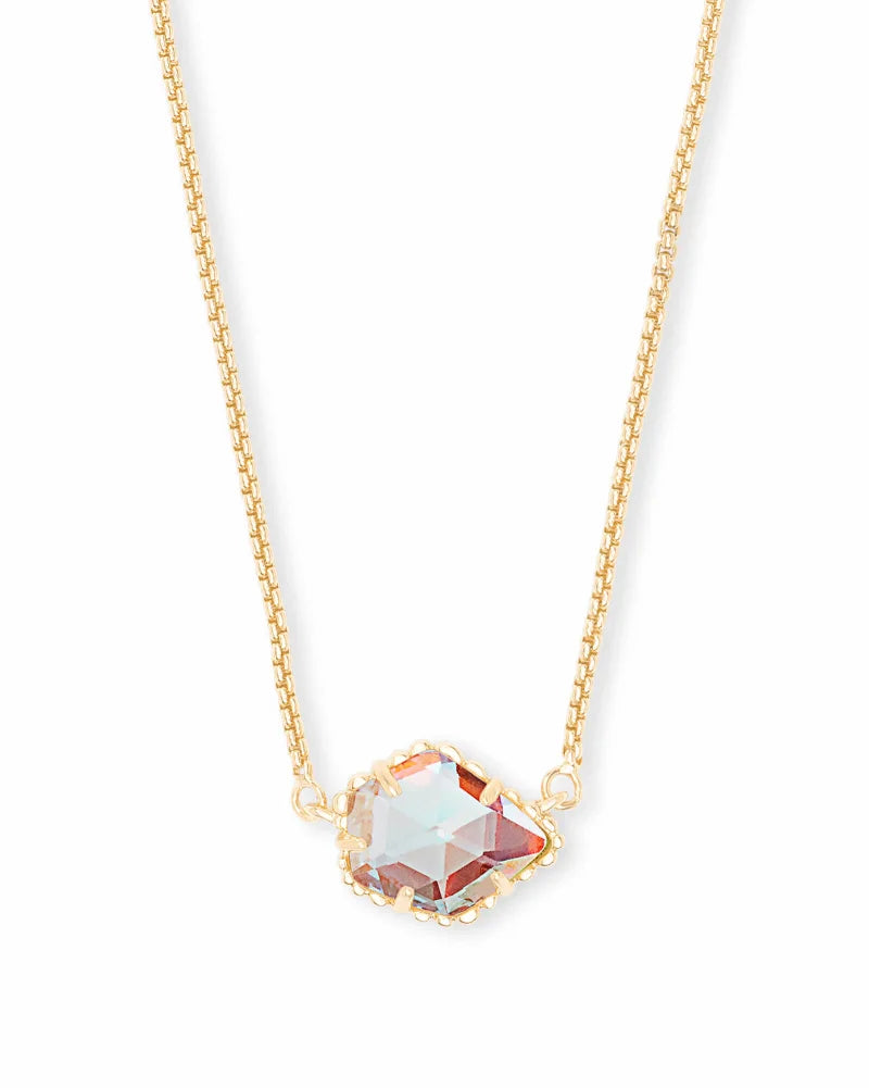 Tess Gold Pendant Necklace in Dichroic Glass by Kendra Scott