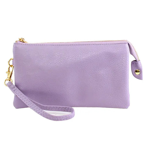 3 Compartment Crossbody/Wristlet- Light Purple