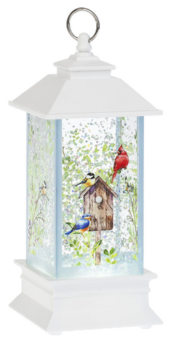 GANZ Mini Shimmer White Bird Lantern