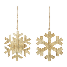 Load image into Gallery viewer, Ganz Wooden Snowflake Ornament