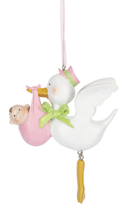 Ganz Stork & Baby Ornament