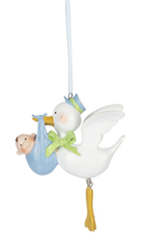 Load image into Gallery viewer, Ganz Stork &amp; Baby Ornament