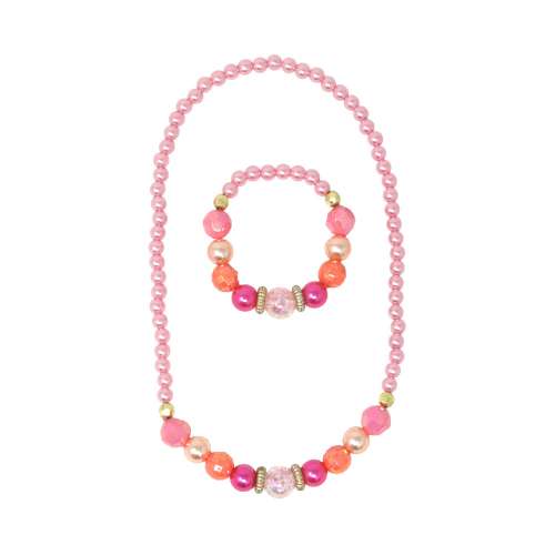 Pearlescent Necklace & Bracelet Set