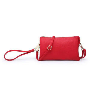3 Compartment Crossbody/Wristlet- Red
