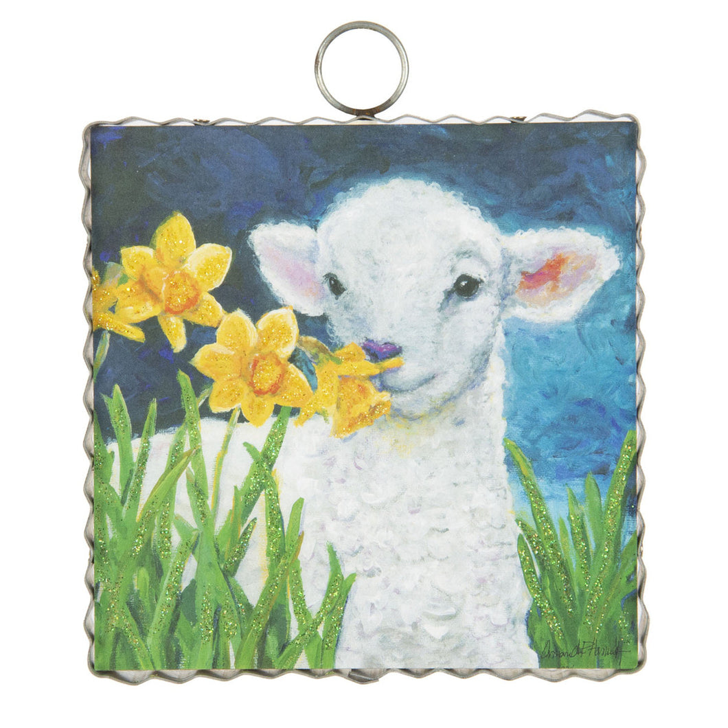 RTC Mini Gallery Charm - Lamb & Daffodils