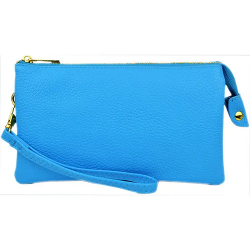 3 Compartment Crossbody/Wristlet- Sky Blue