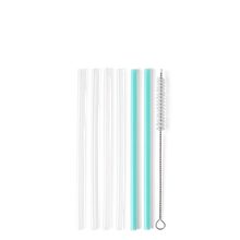 Load image into Gallery viewer, Swig Reusable Straw Set - Clear + Aqua (Short)