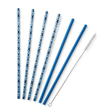 Load image into Gallery viewer, Swig Reusable Straw Set - Indigo Isles + Blue