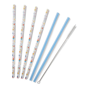 Swig Reusable Straw Set - Bobbing Buoys + Blue