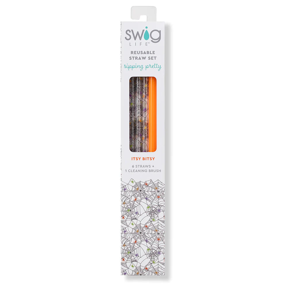 Swig Reusable Straw Set - Itsy Bitsy + Orange