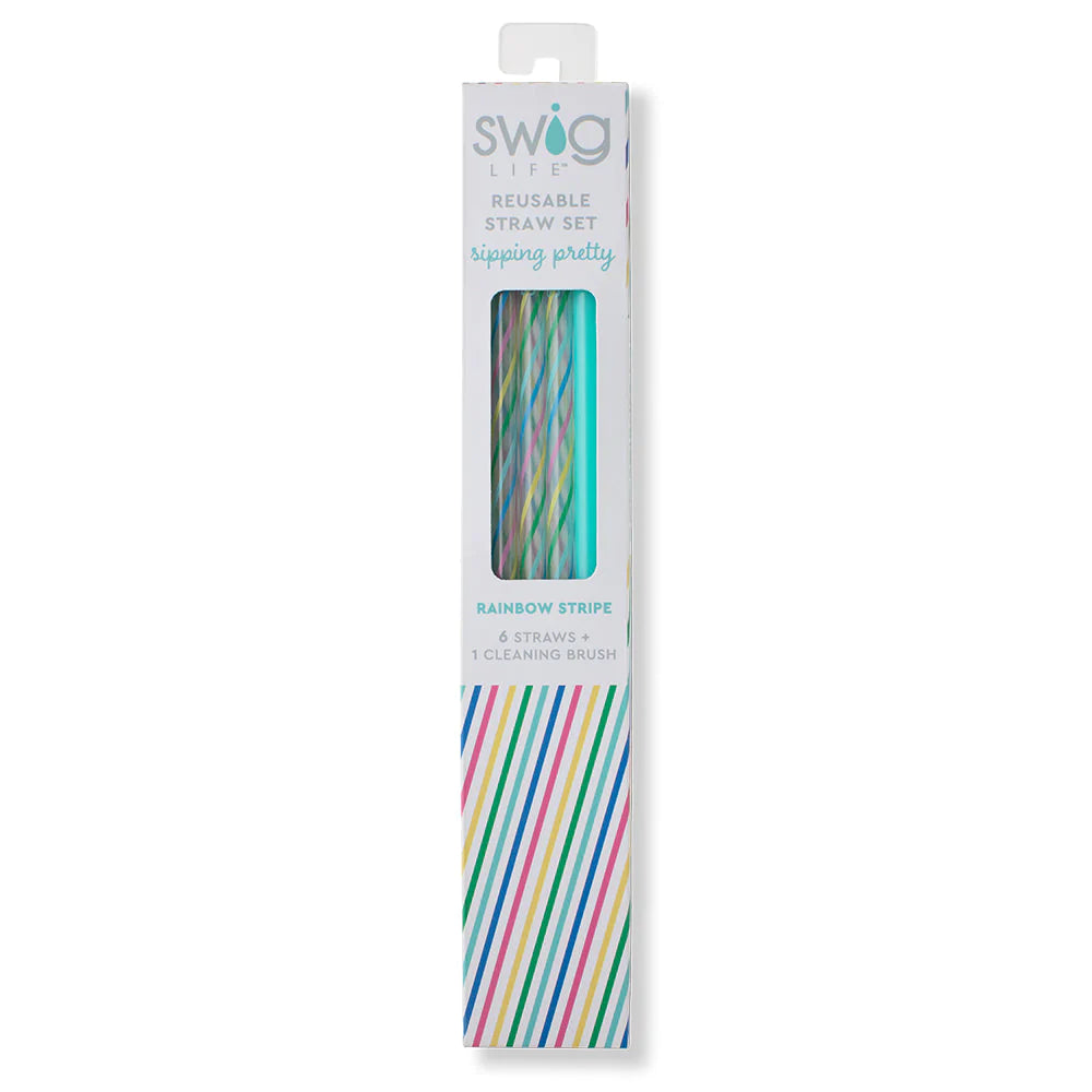 Swig Reusable Straw Set - Rainbow + Aqua