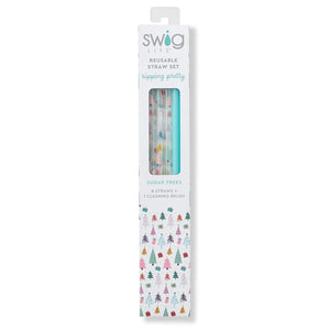Swig Reusable Straw Set - Sugar Trees + Aquamarine