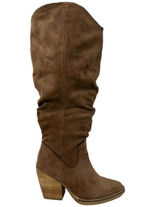 Penny Wide Calf Tall Boots - Taupe