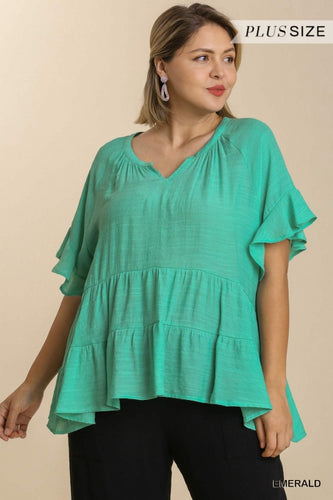 Perfect Daze Top - Emerald *Curvy*